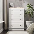 Norfolk Chest - Deep - 4 Drawer - White and Oak
