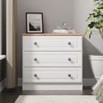 Norfolk Chest - Small - 3 Drawer - White and Oak