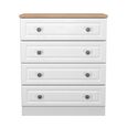 Norfolk Chest - 4 Drawer - White and Oak