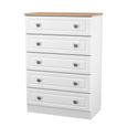 Norfolk Chest - 5 Drawer - White and Oak