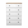 Norfolk Chest - 5 Drawer - White and Oak