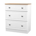 Norfolk Chest - Deep - 3 Drawer - White and Oak