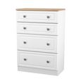 Norfolk Chest - Deep - 4 Drawer - White and Oak