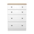 Norfolk Chest - Deep - 4 Drawer - White and Oak