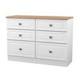 Norfolk Chest - Midi - 6 Drawer - White and Oak