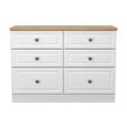 Norfolk Chest - Midi - 6 Drawer - White and Oak