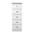 Norfolk Chest - Narrow - 5 Drawer - White and Oak