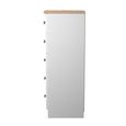 Norfolk Chest - Narrow - 5 Drawer - White and Oak