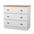 Norfolk Chest - Small - 3 Drawer - White and Oak