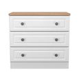 Norfolk Chest - Small - 3 Drawer - White and Oak