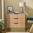 Java Fluted Chest - 3 Drawer - Natural and Reed Green