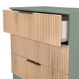 Java Fluted Chest - 3 Drawer - Natural and Reed Green