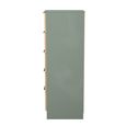 Java Fluted Chest - 5 Drawer - Narrow - Natural and Reed Green