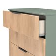 Java Fluted Chest - 5 Drawer - Wide - Natural and Reed Green