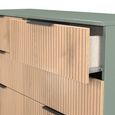 Java Fluted Chest - 6 Drawer - Midi - Natural and Reed Green