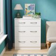 Avon Chest - 3 Drawer - Deep - White
