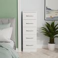 Avon Chest - 5 Drawer - Narrow - White