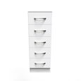 Avon Chest - 5 Drawer - Narrow - White