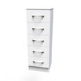Avon Chest - 5 Drawer - Narrow - White