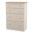 Sussex Deep Chest - 4 Drawer - Cashmere and Oak