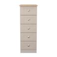 Sussex Narrow Chest - 5 Drawer - Cashmere and Oak