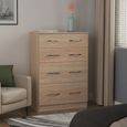 Avon Chest - 4 Drawer - Deep - Oak