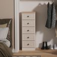 Norfolk Chest - Narrow - 5 Drawer - Cashmere and Oak