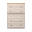 Norfolk Chest - 5 Drawer - Cashmere and Oak