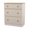 Norfolk Chest - Deep - 3 Drawer - Cashmere and Oak