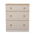 Norfolk Chest - Deep - 3 Drawer - Cashmere and Oak