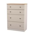 Norfolk Chest - Deep - 4 Drawer - Cashmere and Oak