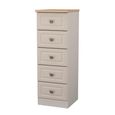 Norfolk Chest - Narrow - 5 Drawer - Cashmere and Oak