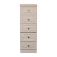 Norfolk Chest - Narrow - 5 Drawer - Cashmere and Oak