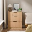 Java Fluted Chest - 3 Drawer - Deep - Natural and Nebraska
