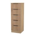 Java Fluted Chest - 5 Drawer - Narrow - Natural and Nebraska