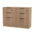 Java Fluted Chest - 6 Drawer - Midi - Natural and Nebraska