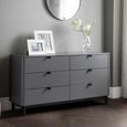 Clearance - Chloe Chest of Drawers - 6 Drawer - Wide - Grey - FSS17278