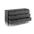 Clearance - Chloe Chest of Drawers - 6 Drawer - Wide - Grey - FSS17278