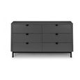 Clearance - Chloe Chest of Drawers - 6 Drawer - Wide - Grey - FSS17278