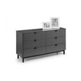 Clearance - Chloe Chest of Drawers - 6 Drawer - Wide - Grey - FSS17278