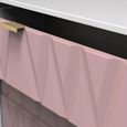 Diamond Chest - 4 Drawer - with Gold Hairpin Legs - Pink and White