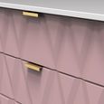 Diamond Chest - 4 Drawer - with Gold Hairpin Legs - Pink and White