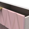 Diamond Midi Chest - 3 Drawer - with Gold Hairpin Legs - Pink and White