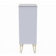 Diamond Narrow Chest - 5 Drawer - with Gold Hairpin Legs - Pink and White