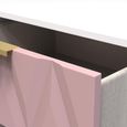 Diamond Narrow Chest - 5 Drawer - with Gold Hairpin Legs - Pink and White