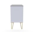 Diamond Small Chest - 3 Drawer - with Gold Hairpin Legs - Pink and White