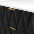 Diamond Midi Chest - 3 Drawer - with Gold Hairpin Legs - Black and White