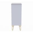 Diamond Narrow Chest - 5 Drawer - with Gold Hairpin Legs - Black and White