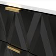 Diamond Narrow Chest - 5 Drawer - with Gold Hairpin Legs - Black and White