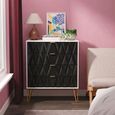 Diamond Chest - 4 Drawer - with Gold Hairpin Legs - Black and White